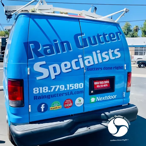 The Rain Gutter Specialists service vehicle in Malibu