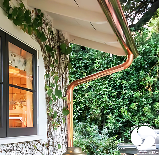 Seamless rain gutters installed on Malibu home exterior